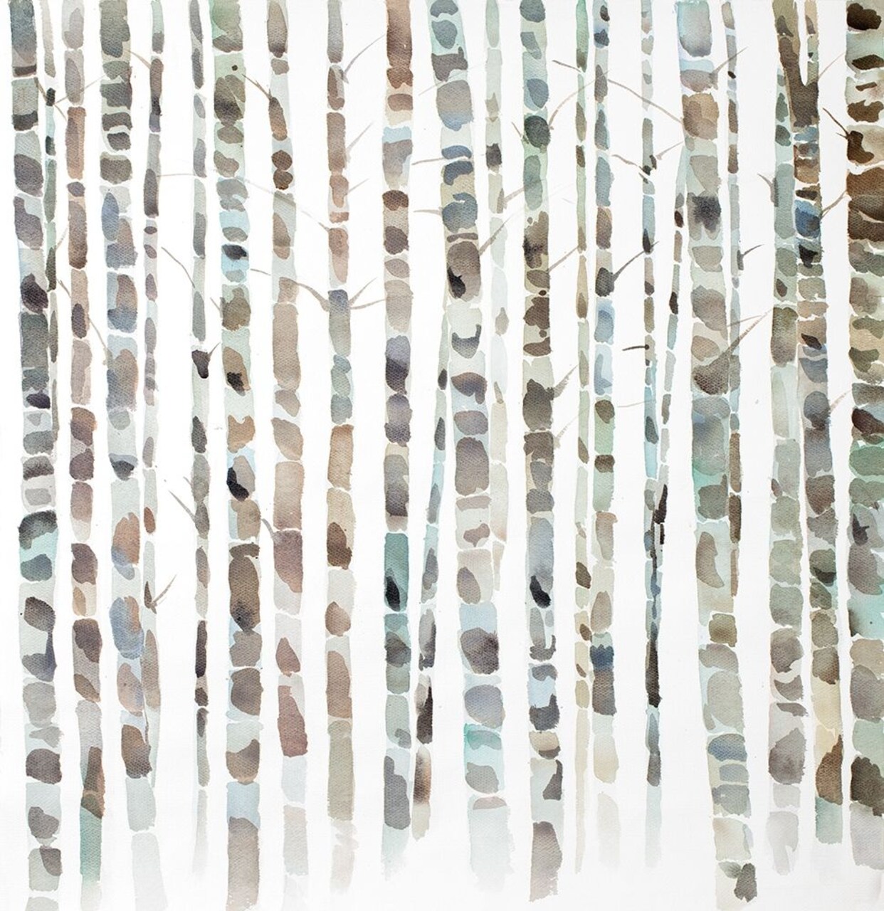 WATERCOLOR BIRCH TREE FOREST Poster Print by Atelier B Art Studio - Item # VARPDXBEGLAN134